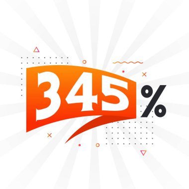 % 345 indirimli reklam pankartları. Yüzde 345 satış promosyon tasarımı.