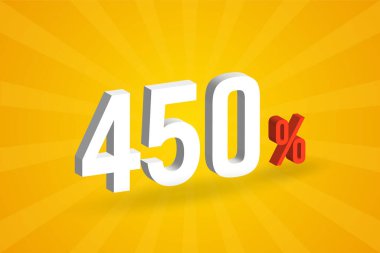 Satışlar ve tanıtım için% 450 indirimli 3D metin.