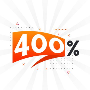 % 400 indirimli reklam pankartları. Yüzde 400 satış promosyon tasarımı.