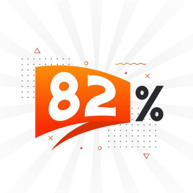 % 82 indirimli reklam pankartları. Yüzde 82 satış promosyon tasarımı.