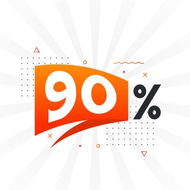 % 90 indirimli reklam pankartları. Yüzde 90 satış promosyon tasarımı.