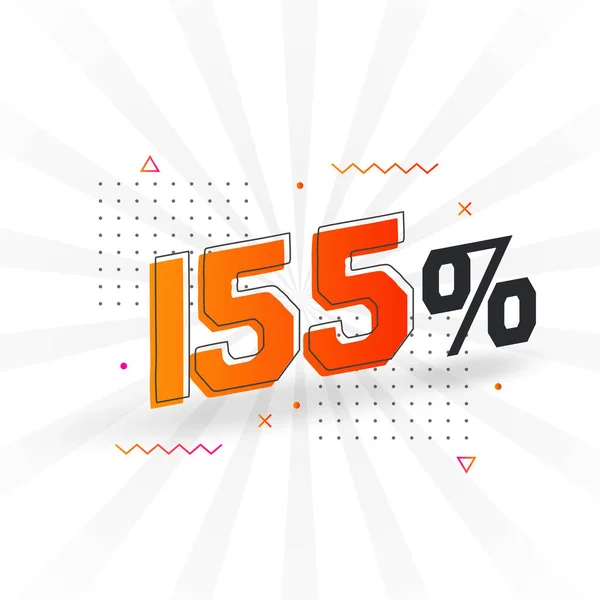 155 Promotion Bannière Marketing Réduction 155 Pour Cent Des Ventes — Image vectorielle