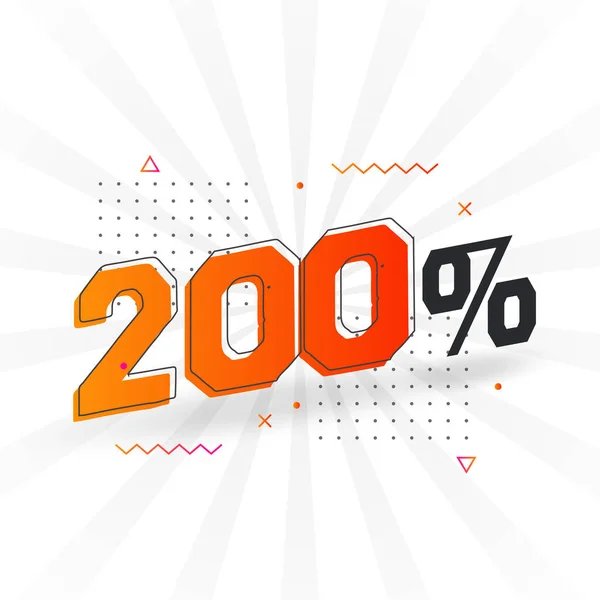 200 Έκπτωση Προώθηση Banner Μάρκετινγκ 200 Τοις Εκατό Πωλήσεις Διαφημιστικού — Διανυσματικό Αρχείο
