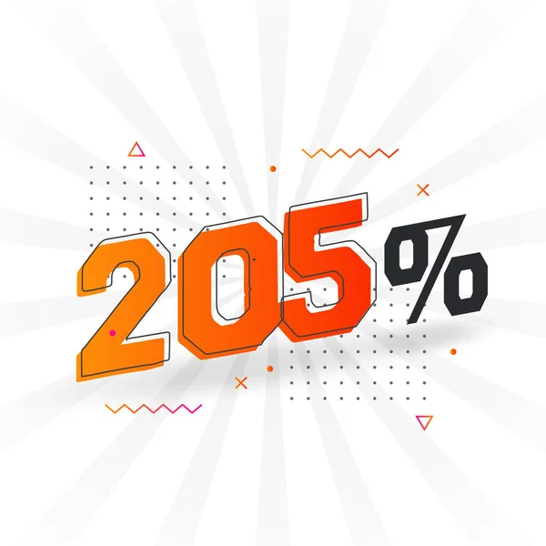 205 Скидка Продвижение Маркетингового Баннера 205 Процентов Продаж Рекламный Дизайн — стоковый вектор