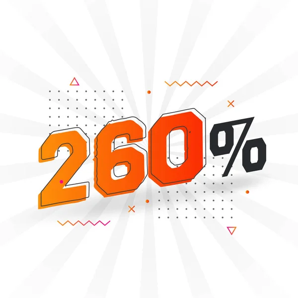 260 Rabatt Marketing Banner Promotion 260 Prozent Verkaufsförderung — Stockvektor