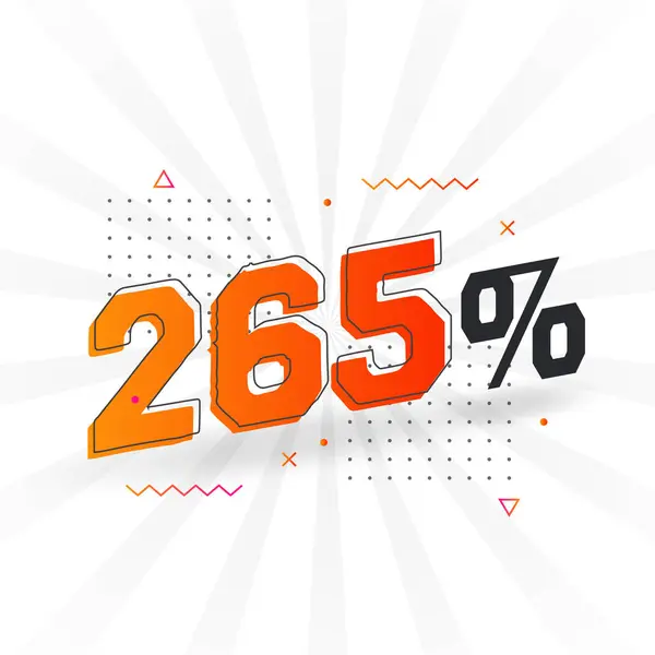 265 Έκπτωση Προώθηση Banner Μάρκετινγκ 265 Τοις Εκατό Πωλήσεις Διαφημιστικού — Διανυσματικό Αρχείο