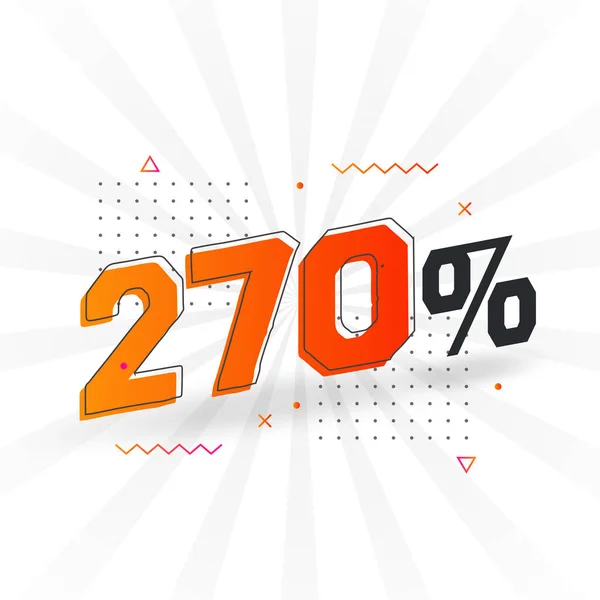 270 Promoción Banner Marketing Descuento 270 Por Ciento Diseño Promocional — Vector de stock