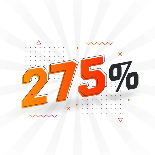 275 Скидка Продвижение Маркетингового Баннера 275 Процентов Продаж Рекламный Дизайн — стоковый вектор