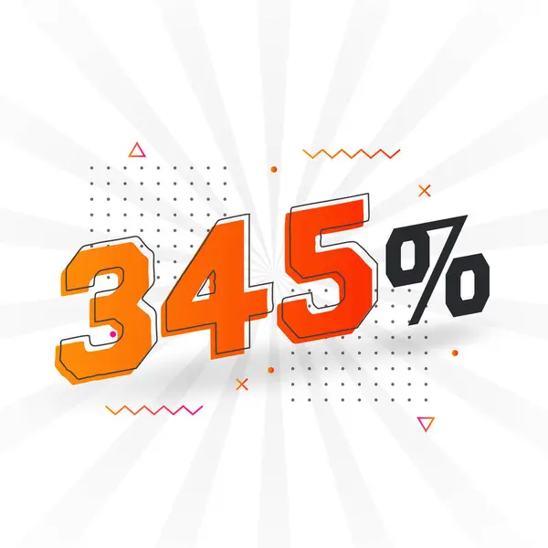 345 Έκπτωση Προώθηση Banner Μάρκετινγκ 345 Τοις Εκατό Πωλήσεις Διαφημιστικού — Διανυσματικό Αρχείο