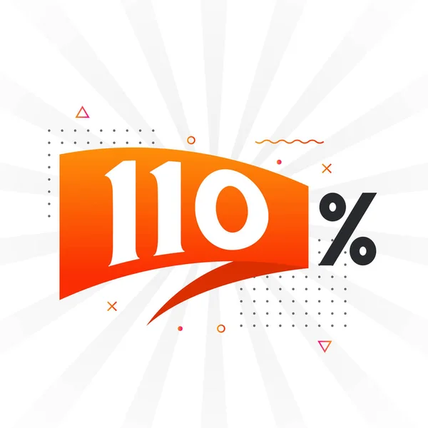 110 Promoção Banner Marketing Desconto 110 Por Cento Design Promocional —  Vetores de Stock