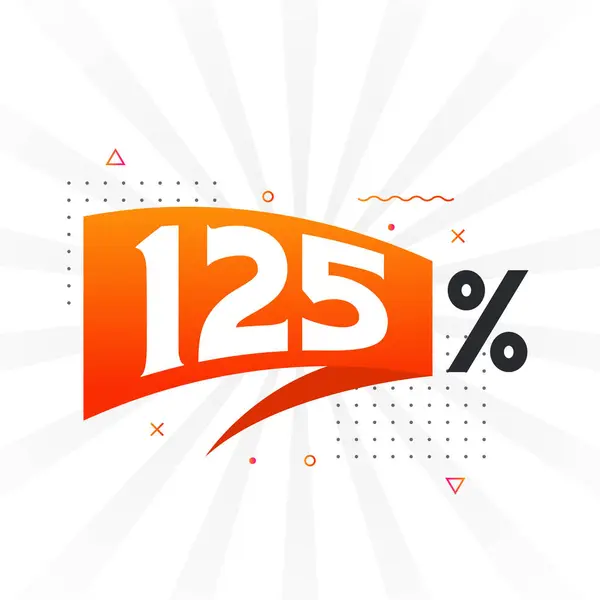 125 Rabatt Marketing Banner Promotion 125 Prozent Verkaufsförderung — Stockvektor