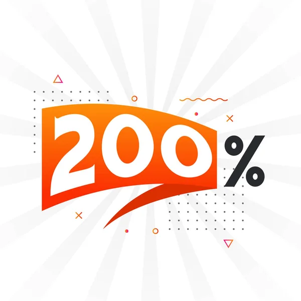 200 Скидка Продвижение Маркетингового Баннера 200 Процентов Продаж Рекламный Дизайн — стоковый вектор