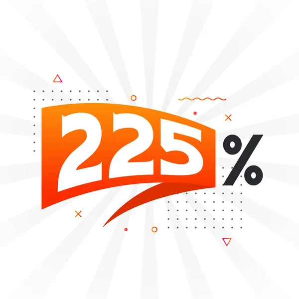 225 Discount Marketing Banner Promotion 225 Percent Sales Promotional Design — Stock Vector