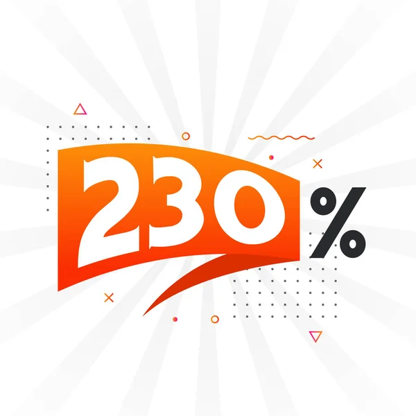 230 Discount Marketing Banner Promotion 230 Percent Sales Promotional Design — Stock Vector