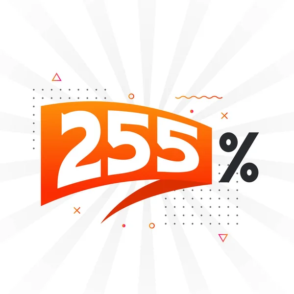 255 Rabatt Marketing Banner Promotion 255 Prozent Verkaufsförderung — Stockvektor