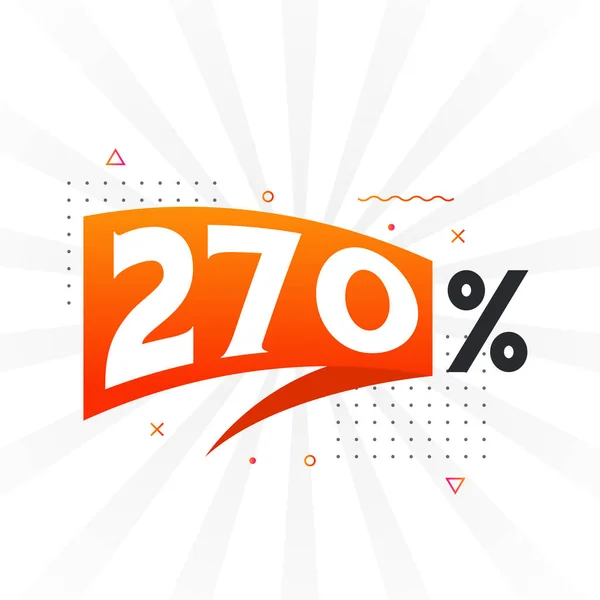 270 Έκπτωση Προώθηση Banner Μάρκετινγκ 270 Τοις Εκατό Πωλήσεις Διαφημιστικού — Διανυσματικό Αρχείο