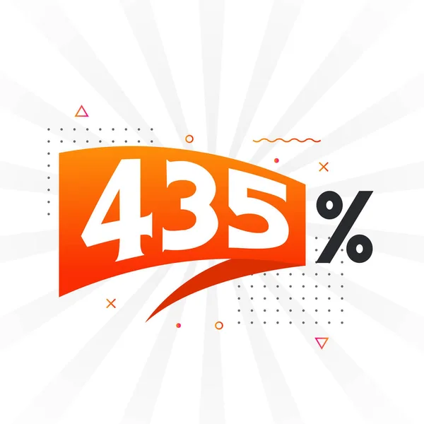 435 Rabatt Marketing Banner Promotion 435 Prozent Verkaufsförderung — Stockvektor