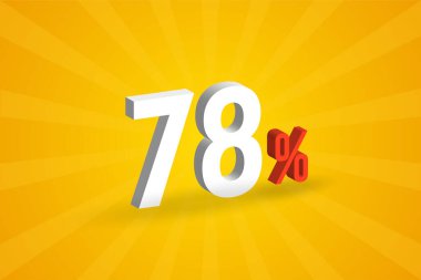 Satışlar ve tanıtım için% 78 indirimli 3B metin.
