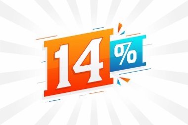 % 14 indirimli reklam pankartları. Yüzde 14 satış promosyon tasarımı.