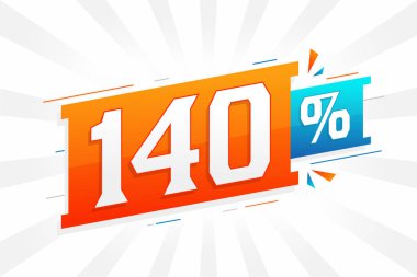 % 140 indirimli reklam pankartları. Yüzde 140 satış promosyon tasarımı.