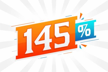 % 145 indirimli reklam pankartları. Yüzde 145 satış promosyon tasarımı.