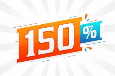 % 150 indirimli reklam pankartları. Yüzde 150 satış promosyon tasarımı.