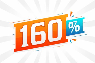 % 160 indirimli reklam pankartları. Yüzde 160 satış promosyon tasarımı.