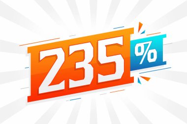 % 235 indirimli reklam pankartları. Yüzde 235 satış promosyon tasarımı.