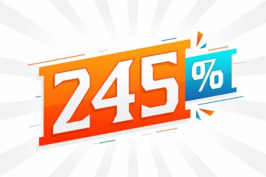 % 245 indirimli reklam pankartları. Yüzde 245 satış promosyon tasarımı.