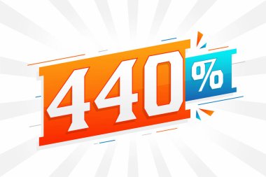 % 440 indirimli reklam pankartları. Yüzde 440 satış promosyon tasarımı.