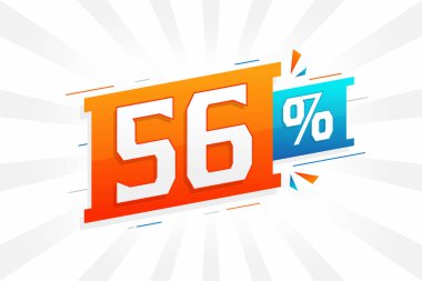 % 56 indirimli reklam pankartları. Yüzde 56 satış promosyon tasarımı.