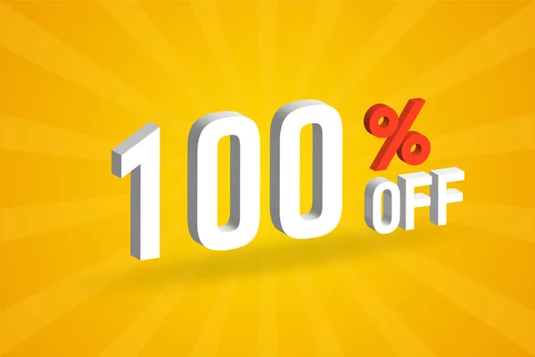 100 Percent Special Promotional Campaign Design 100 Discount Offer Sale — Stock Vector