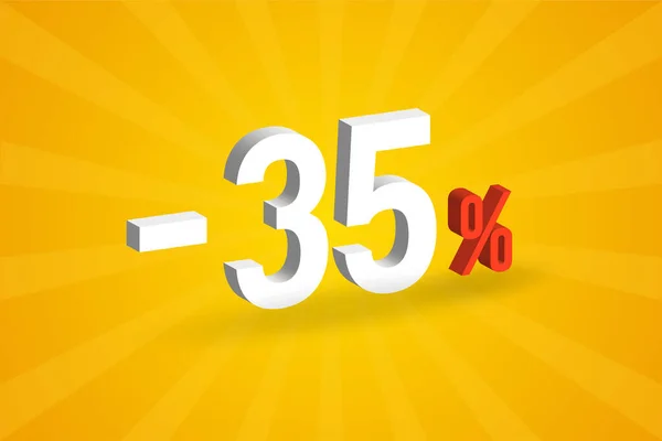 Satışlar ve tanıtım için% 35 indirimli 3D metin.