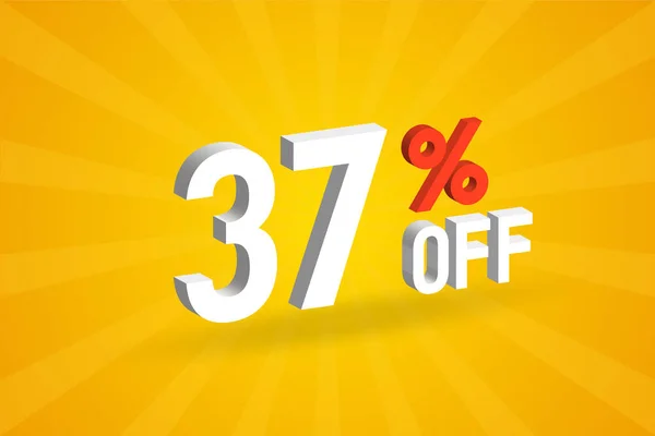 stock vector 37 Percent off 3D Special promotional campaign design. 37% off 3D Discount Offer for Sale and marketing.