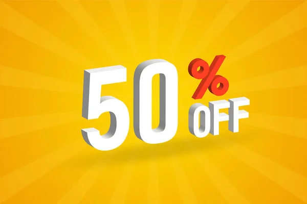 % 50 indirimli 3 boyutlu tanıtım kampanyası tasarımı. 3D indirimli satış ve pazarlama için% 50 indirim.