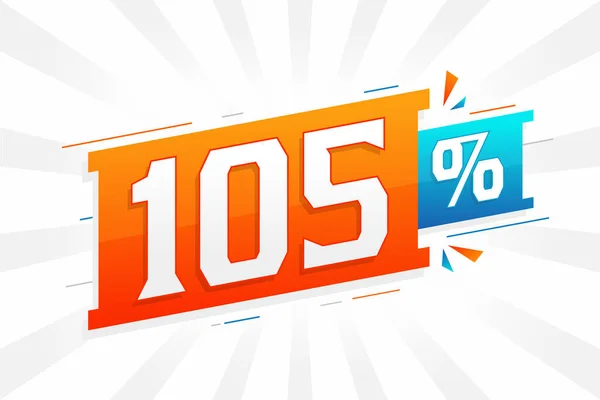 105 Discount Marketing Banner Promotion 105 Percent Sales Promotional Design — Stock Vector