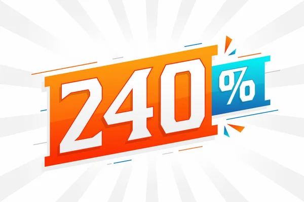 240 Discount Marketing Banner Promotion 240 Percent Sales Promotional Design — Stock Vector