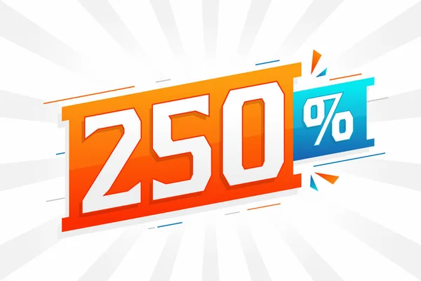 250 Скидка Продвижение Рекламного Баннера 250 Процентов Продаж Рекламный Дизайн — стоковый вектор