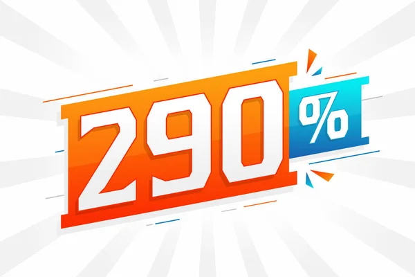 290 Promoção Banner Marketing Desconto 290 Por Cento Design Promocional —  Vetores de Stock