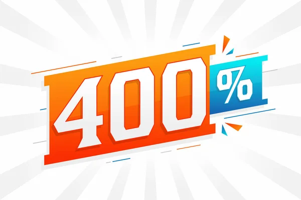 400 Просування Банерів Знижкою Маркетинг 400 Відсотків Продажів Рекламного Дизайну — стоковий вектор