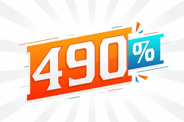 490 Kedvezmény Marketing Banner Promóció 490 Százalékos Értékesítés Promóciós Tervezés — Stock Vector