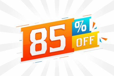 % 85 indirimli 3 boyutlu tanıtım kampanyası tasarımı. 3D indirimli satış ve pazarlama teklifinin% 85 'i.