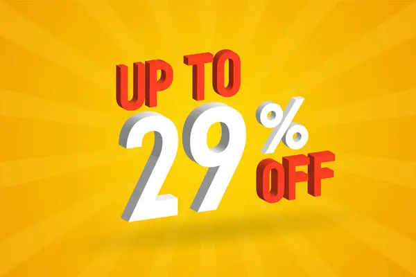 stock vector Up To 29 Percent off 3D Special promotional campaign design. Upto 29% of 3D Discount Offer for Sale and marketing.