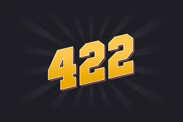 422号矢量字母表 黄色422数字 黑色背景 — 图库矢量图片