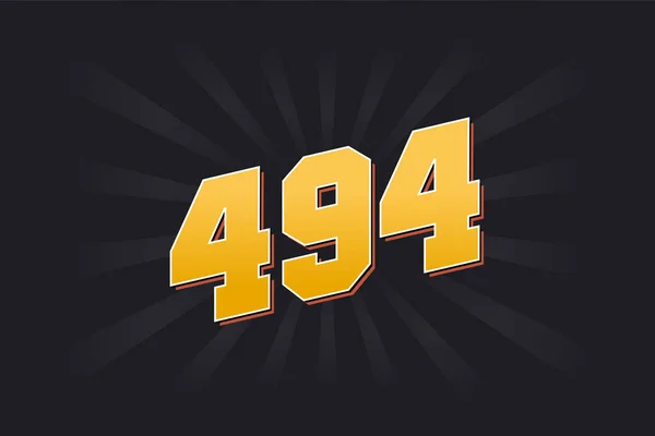 494号矢量字母表 黄色494数字 黑色背景 — 图库矢量图片