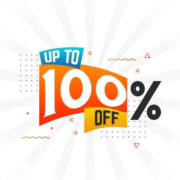 100 Percent Special Discount Offer Upto 100 Sale Advertising Campaign — Stock Vector