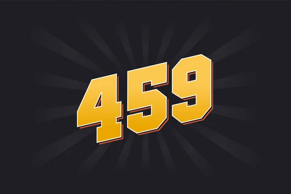 459号矢量字母表黄色459数字 黑色背景 — 图库矢量图片