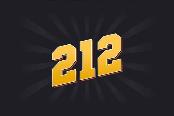 Alphabet Police Vectoriel Numéro 212 Nombre 212 Jaune Avec Fond — Image vectorielle
