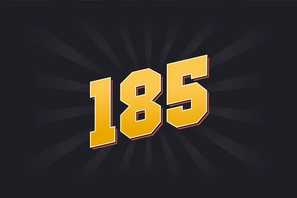 185号矢量字母表 黄色185数字 黑色背景 — 图库矢量图片