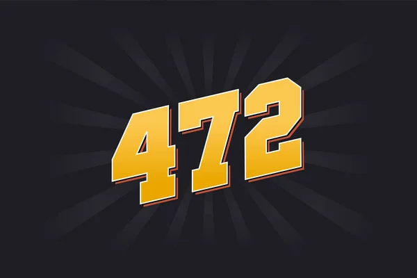 472のベクトルフォントアルファベット 黒を基調とした黄色472番 — ストックベクタ